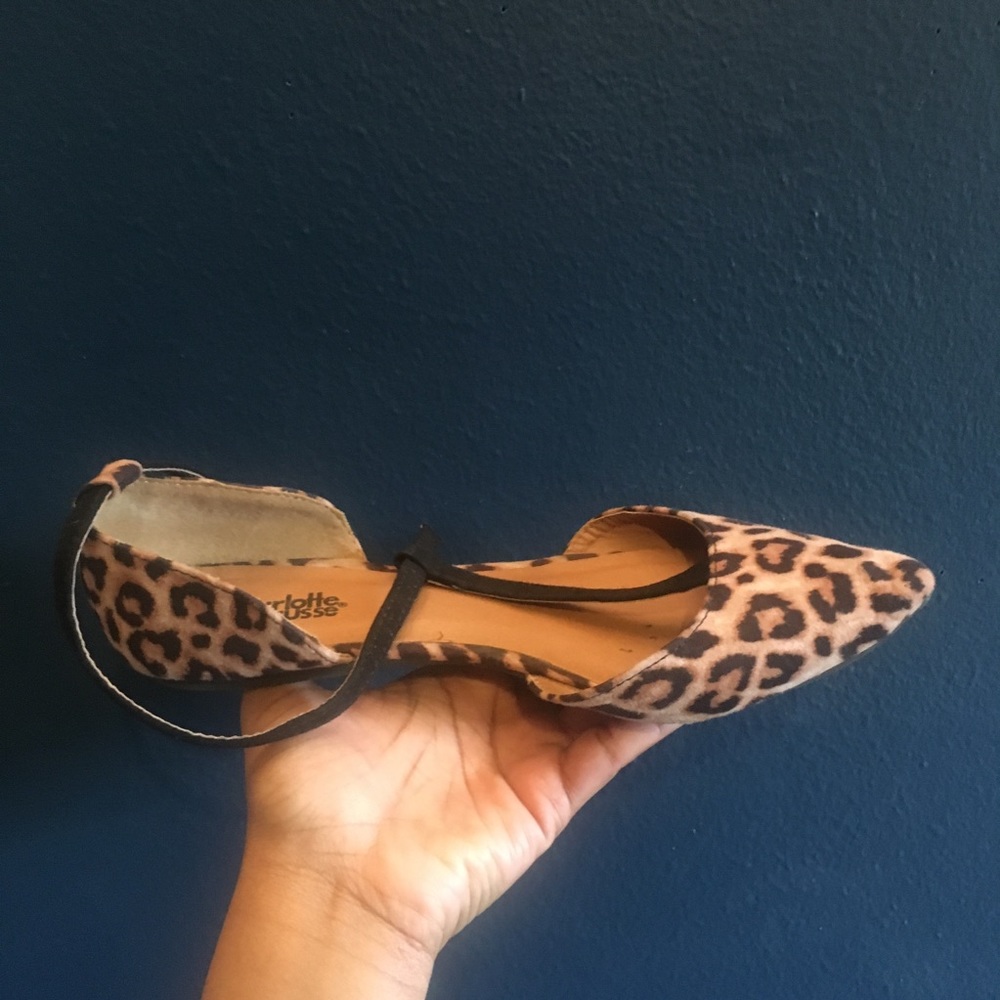 Cheetah Print T strap flats